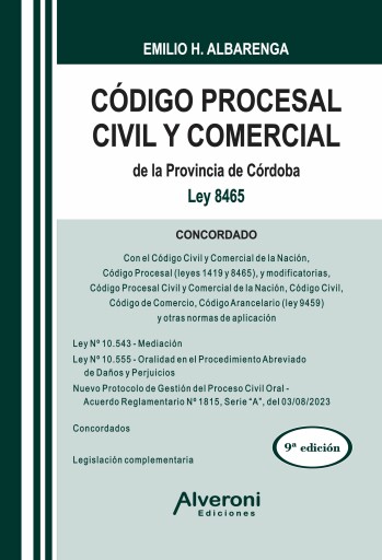 Código Procesal Civil y Comercial de la Provincia de Córdoba - 9ª Edición