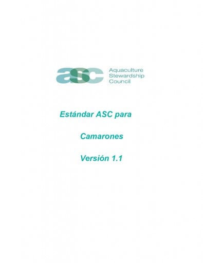 Estándar ASC para Camarones - Versión 1.1