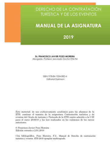 Derecho de la Contratación Turística y de los Eventos