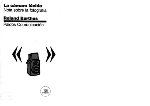 La Camara Lucida - Roland Barthes