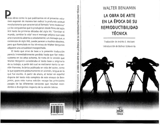 La obra de arte en la época de la reproductibilidad técnica, Benjamin