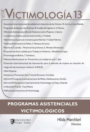 Victimología 13. Programas Asistenciales Victimológicos