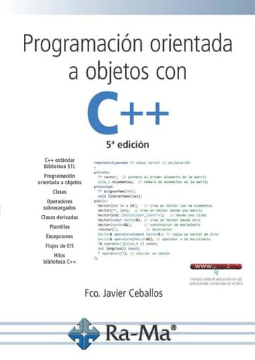 Portada del libro «Programación orientada a objetos con C++ 5ed.», de F Ceballos