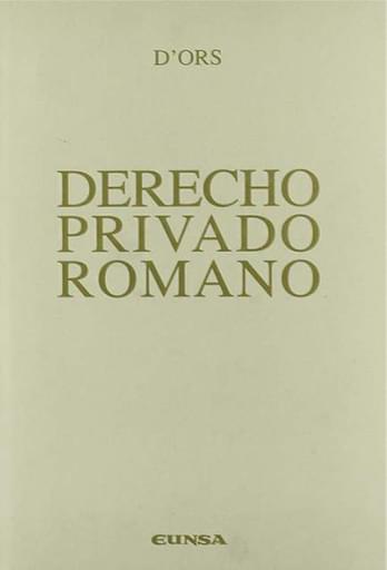 Portada del libro «Derecho privado romano», de D'ors