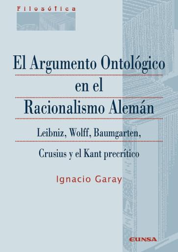Portada del libro «El argumento ontológico en el racionalismo alemán», de I. Garay
