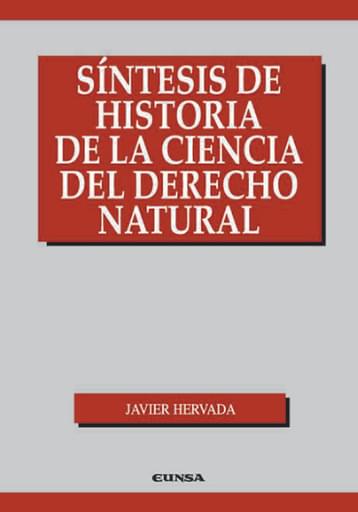 Portada del libro «Síntesis de historia de la ciencia del derecho natural», de J. Hervada