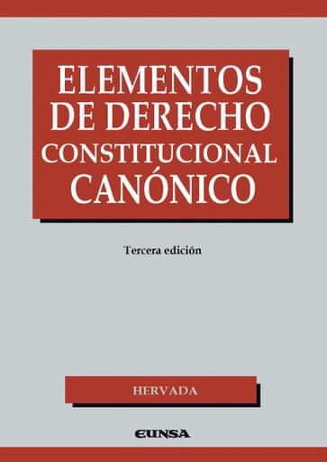 Portada del libro «Elementos de derecho constitucional canónico», de J. Hervada