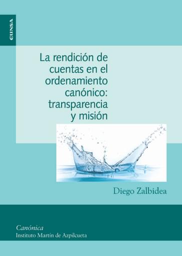 Portada del libro «La rendición de cuentas en el ordenamiento canónico», de D. Zalbidea