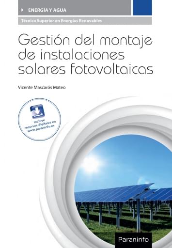 Portada del libro «Gestión del montaje de instalaciones solares fotovoltaicas», de V. Mascarós