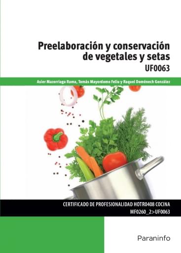 Portada del libro «Preelaboración y conservación de vegetales y setas»