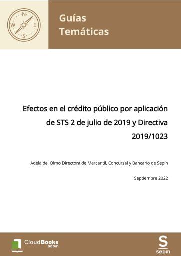 Efectos en el crédito público por aplicación de STS 2 de julio de 2019 y Directiva 2019/1023