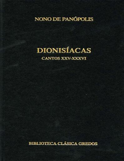 Dionisíacas. Cantos XXV-XXXVI