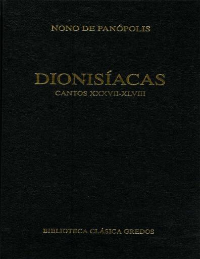 Dionisíacas. Cantos XXXVII - XLVIII