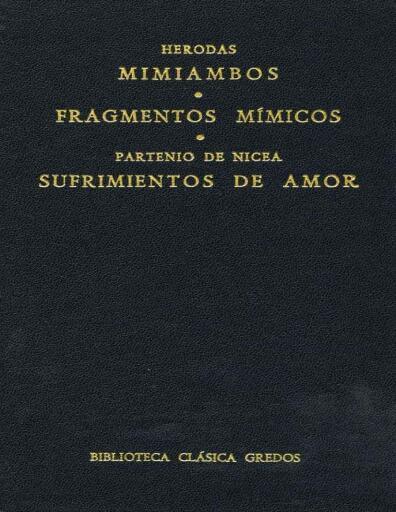 Mimiambos Fragmentos Mimicos Sufrimiento