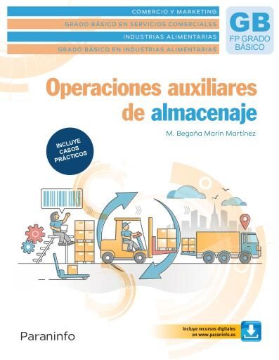 Portada del libro «Operaciones auxiliares de almacenaje», de M. Begoña Marín Martínez