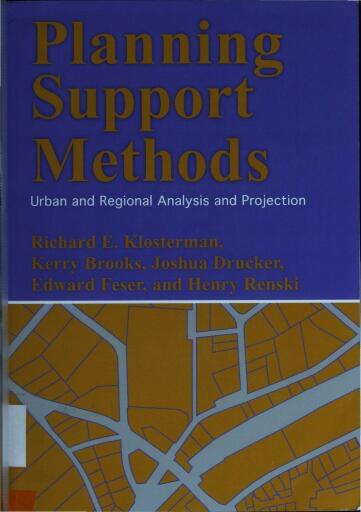 Planning support methods : urban and regional analysis...