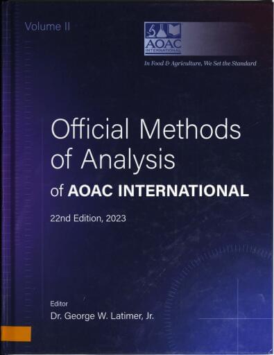 Official methods of analysis of AOAC International. Tomo 2
