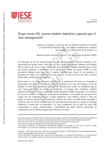 Grupo Loewe (A)