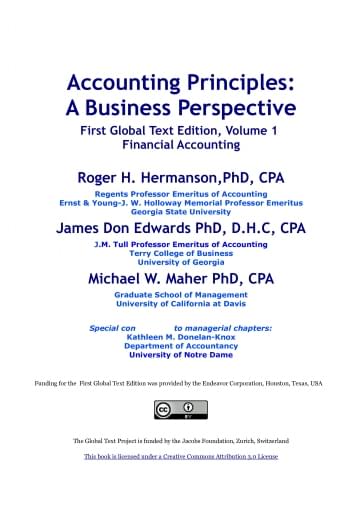 Accounting Principles A Business Perspective