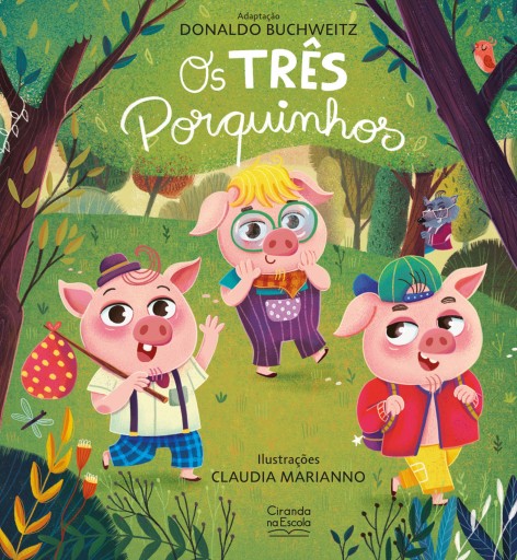 Portada del libro «Os três porquinhos», de A. D. Warne