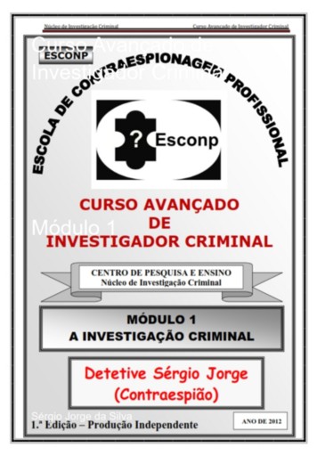 Curso Avançado De Investigador Criminal
