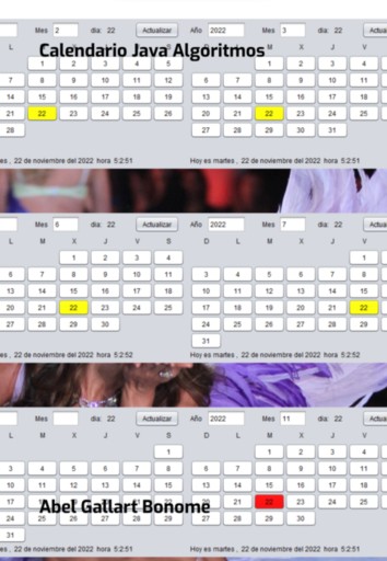 Calendario Java Algoritmos