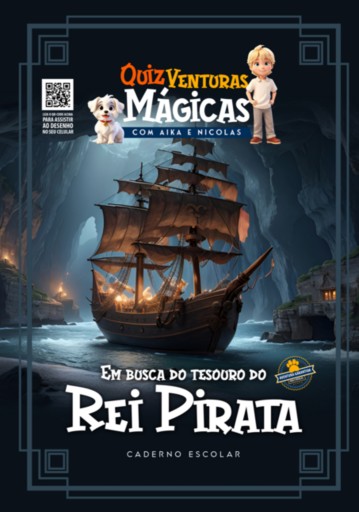 Portada del libro «Caderno Escolar - Em Busca Do Tesouro Do Rei Pirata», de Erlôndones Alencar De Braga