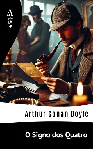 Portada del libro «O Signo dos Quatro», de Arthur Conan Doyle