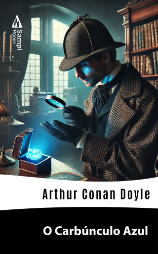 Portada del libro «O Carbúnculo Azul», de Arthur Conan Doyle