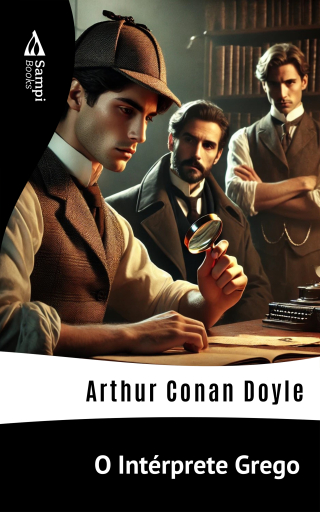 Portada del libro «O Intérprete Grego», de Arthur Conan Doyle