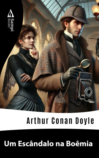 Portada del libro «Um Escândalo na Boêmia», de Arthur Conan Doyle