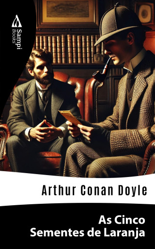 Portada del libro «As Cinco Sementes de Laranja», de Arthur Conan Doyle