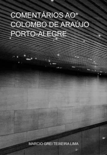 Comentários Ao Colombo De Araújo  Porto-alegre