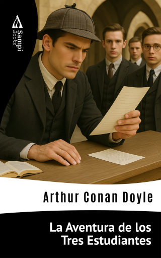 Portada del libro «La Aventura de los Tres Estudiantes», de Arthur Conan Doyle