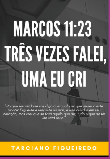 Marcos 11:23 - Três Vezes Falei, Uma Eu Cri