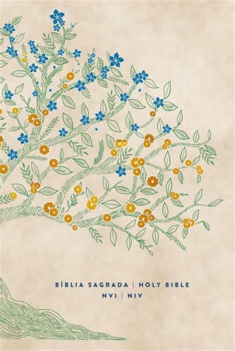 Bíblia Bilíngue NVI/NIV, Português/Inglês, Capa luxo Bege, Leitura Perfeita