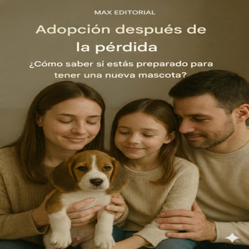 Portada del libro «Adopción después de la pérdida: ¿Cómo saber si estás preparado para tener una nueva mascota?», de MAX EDITORIAL