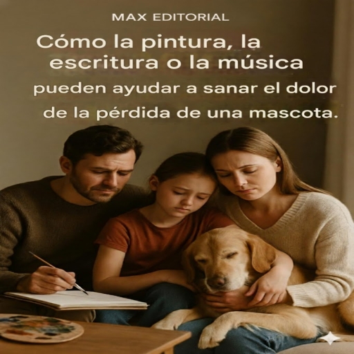 Portada del libro «Cómo la pintura, la escritura o la música pueden ayudar a sanar el dolor por la pérdida de una mascota.», de MAX EDITORIAL