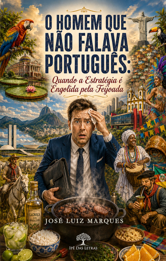 Portada del libro «O homem que não falava português - Quando a estratégia é engolida pela feijoada», de José Luiz Marques