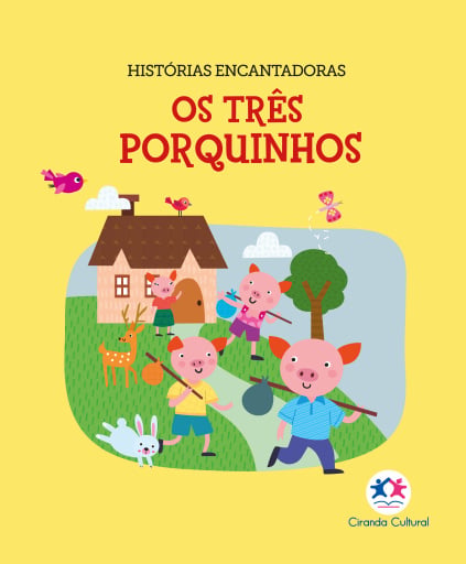 Portada del libro «Os Três porquinhos», de Karoline Cussolim