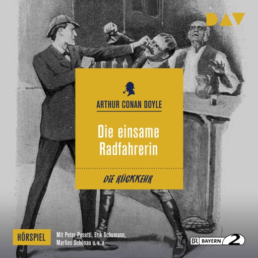 Portada del audiolibro «Die einsame Radfahrerin», de Arthur Conan Doyle