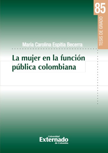 Portada del libro «La mujer en la Función pública colombiana», de María Carolina Espitia Becerra