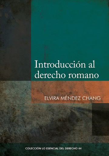 Portada del libro «Introducción al derecho romano», de Elvira Méndez