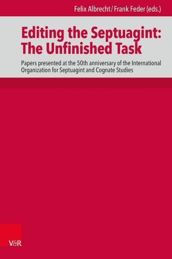 Portada del libro «Editing the Septuagint: The Unfinished Task»