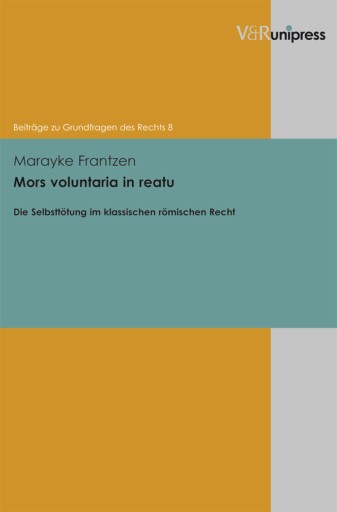 Portada del libro «Mors voluntaria in reatu», de Marayke Frantzen