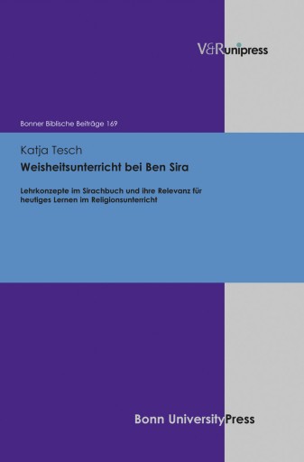 Portada del libro «Weisheitsunterricht bei Ben Sira», de Katja Tesch