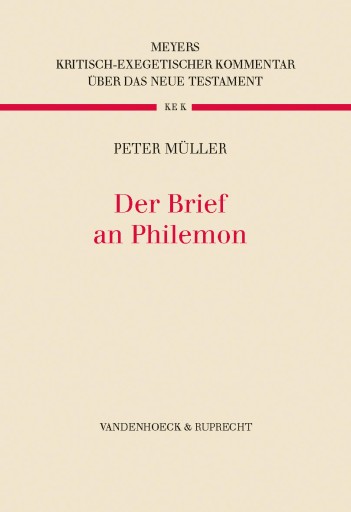 Portada del libro «Der Brief an Philemon», de Peter Müller