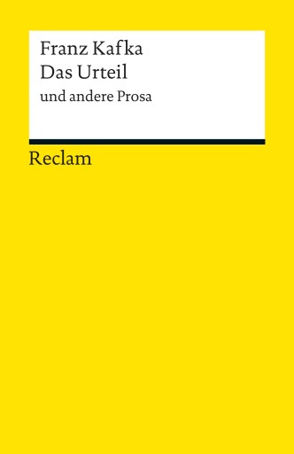 Portada del libro «Das Urteil und andere Prosa», de Franz Kafka