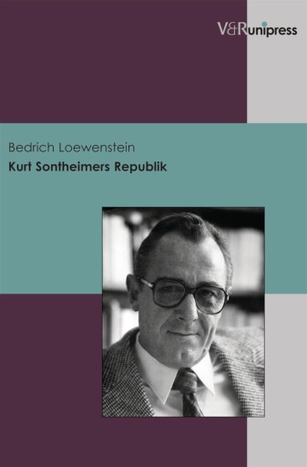 Portada del libro «Kurt Sontheimers Republik», de Bedrich Loewenstein