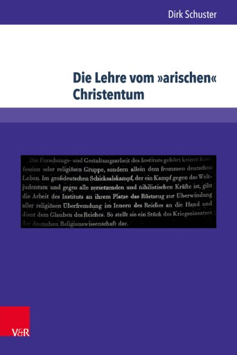 Portada del libro «Die Lehre vom »arischen« Christentum», de Dirk Schuster